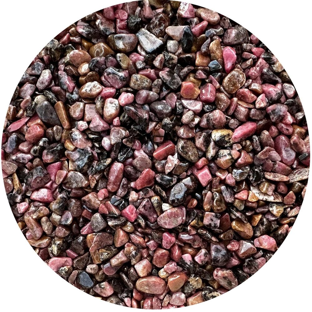 4164 Wholesale Natural Semi Tumbled Rhodonite Gemstone Chips, Crushed Mini